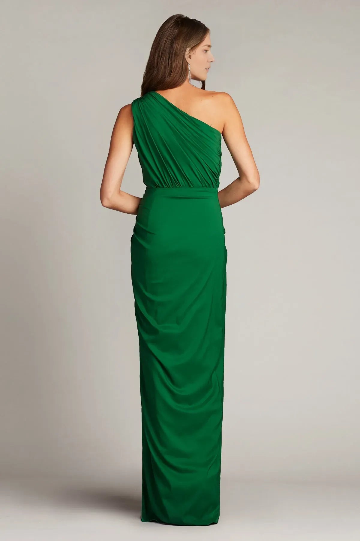 Romantic Sheath One-Shoulder Sleeveless Floor-Length Chiffon Prom Dress with Ruffled Detail