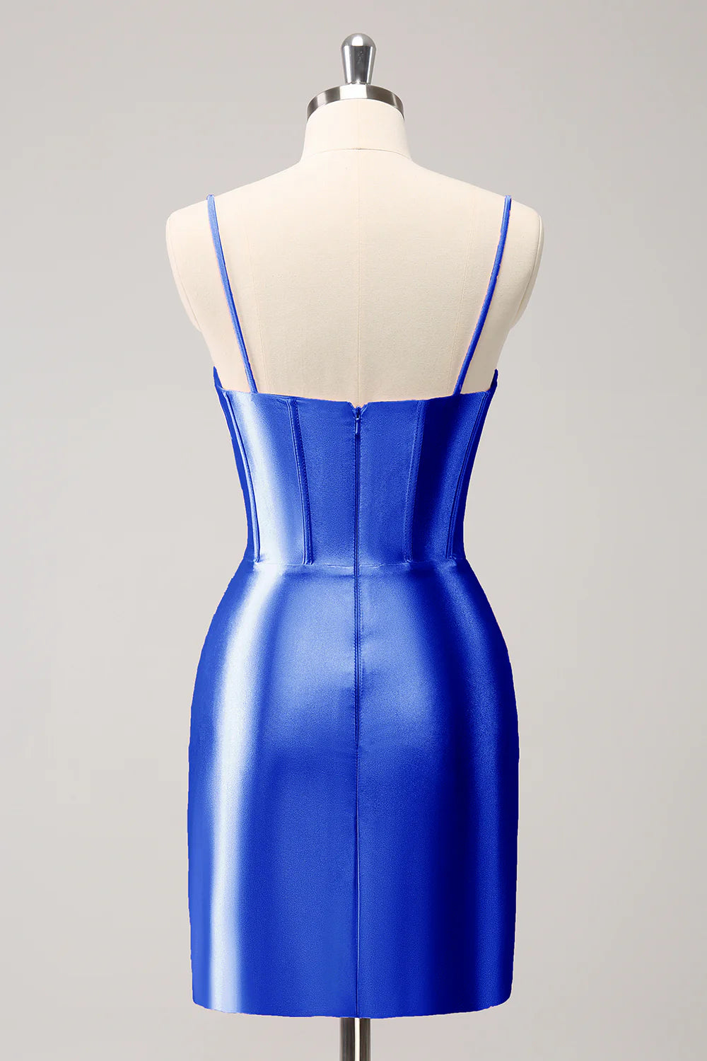 Sparkly Pink Tight Spaghetti Straps Corset Pleated Short Homecoming Dress with Beading