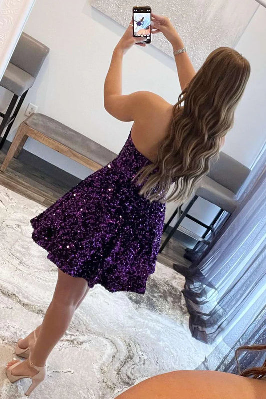 Sequin Sweetheart A-Line Short Homecoming Dress