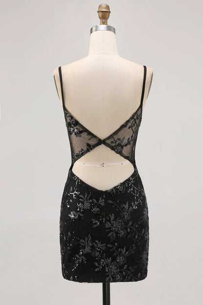 Sequin tight fitting short back to school dress
