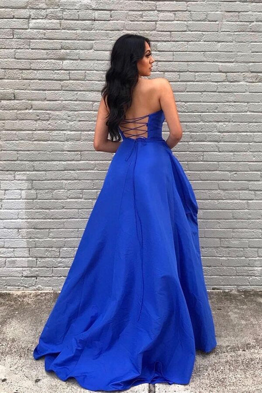 Sexy Royal Blue Long Formal Dress with Slit