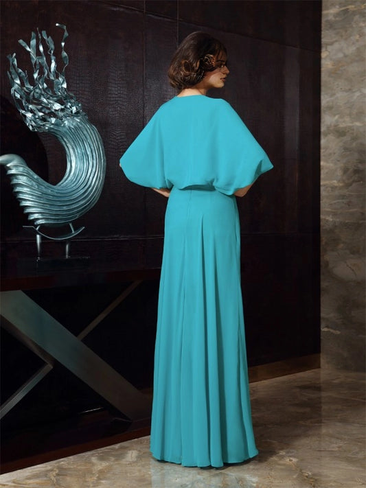 Sheath Chiffon Sweetheart Sleeveless Floor-Length With Beading Mother of the Bride Dresses