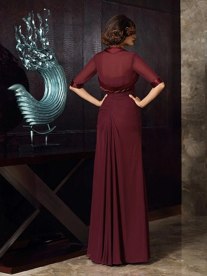 Sheath Chiffon Sweetheart Sleeveless Floor-Length With Beading Mother of the Bride Dresses