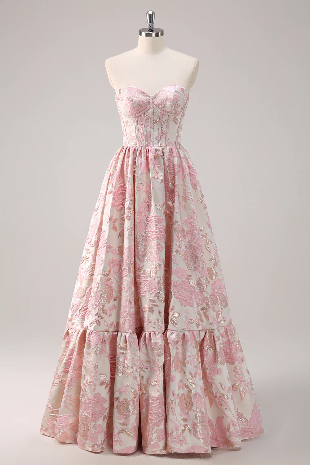 Shiny and Cute Ball Dress Sweetheart Tight corset Brocade Ball Dress