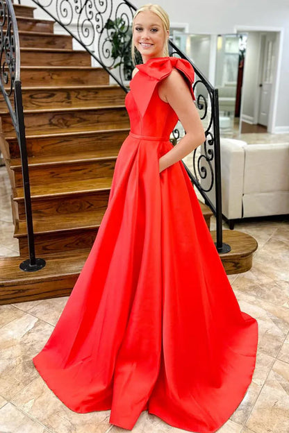Single shoulder asymmetrical bow waist cinching long skirt