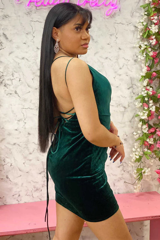 Single shoulder ruffled strap backless back back back school dress
