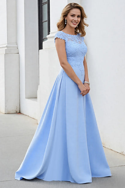 Sky Blue A Line Mother Of The Bride Dress With Appliques