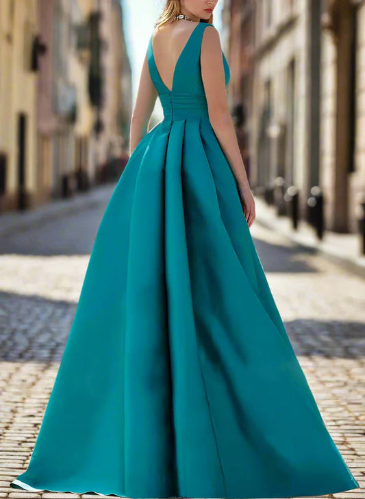 Sleeveless Jade A-Line V-Neck Mother of The Bride Dresses