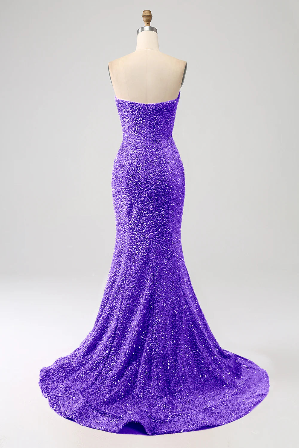 Sleeveless strapless mermaid dance dress with sequins