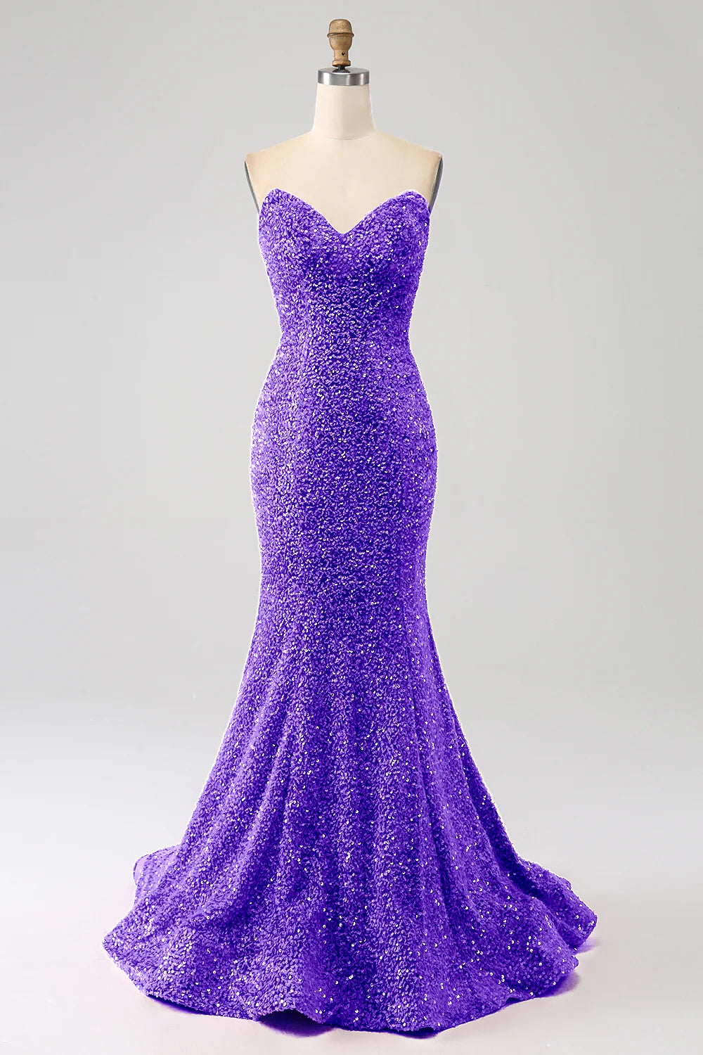 Sleeveless strapless mermaid dance dress with sequins