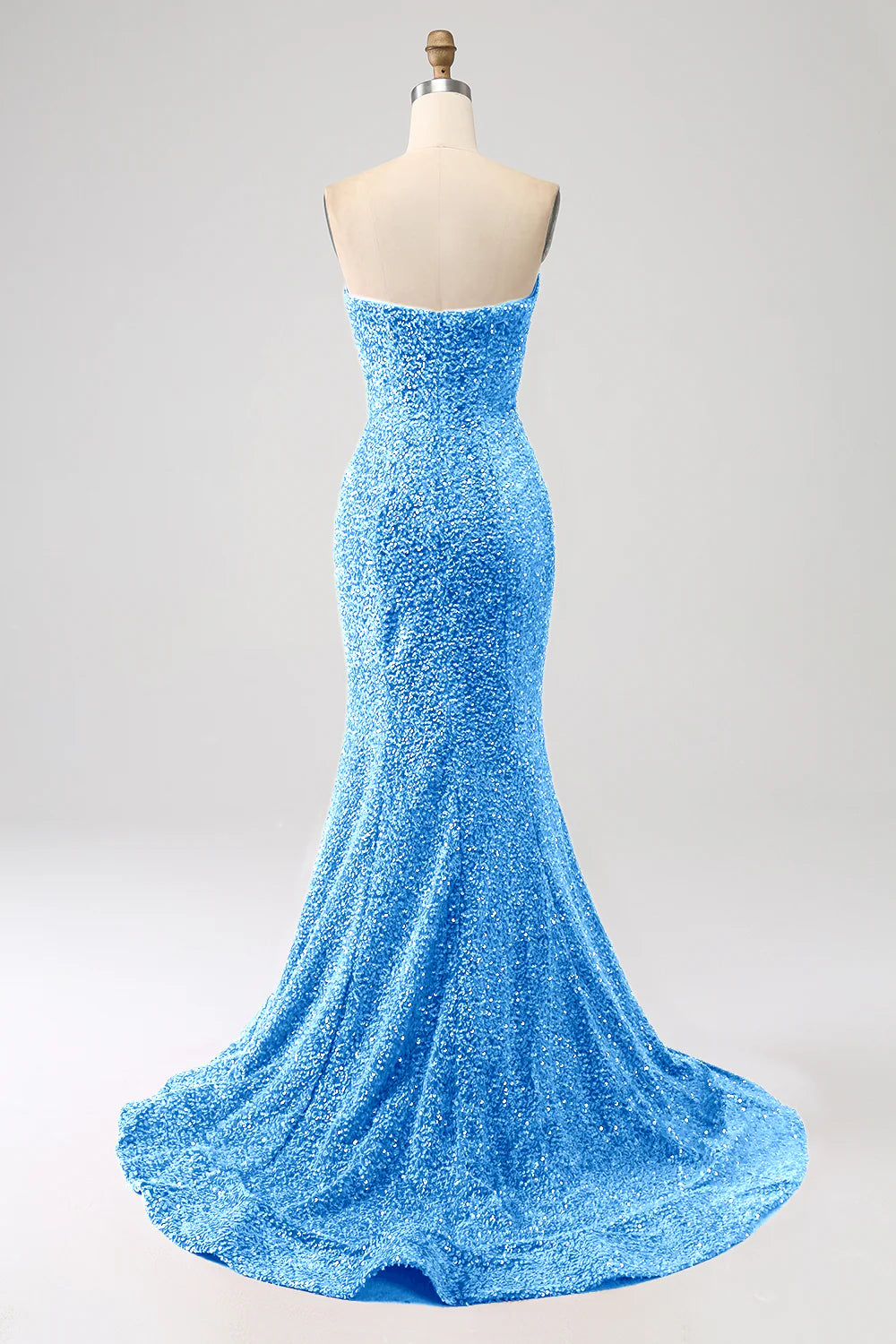 Sleeveless strapless mermaid dance dress with sequins