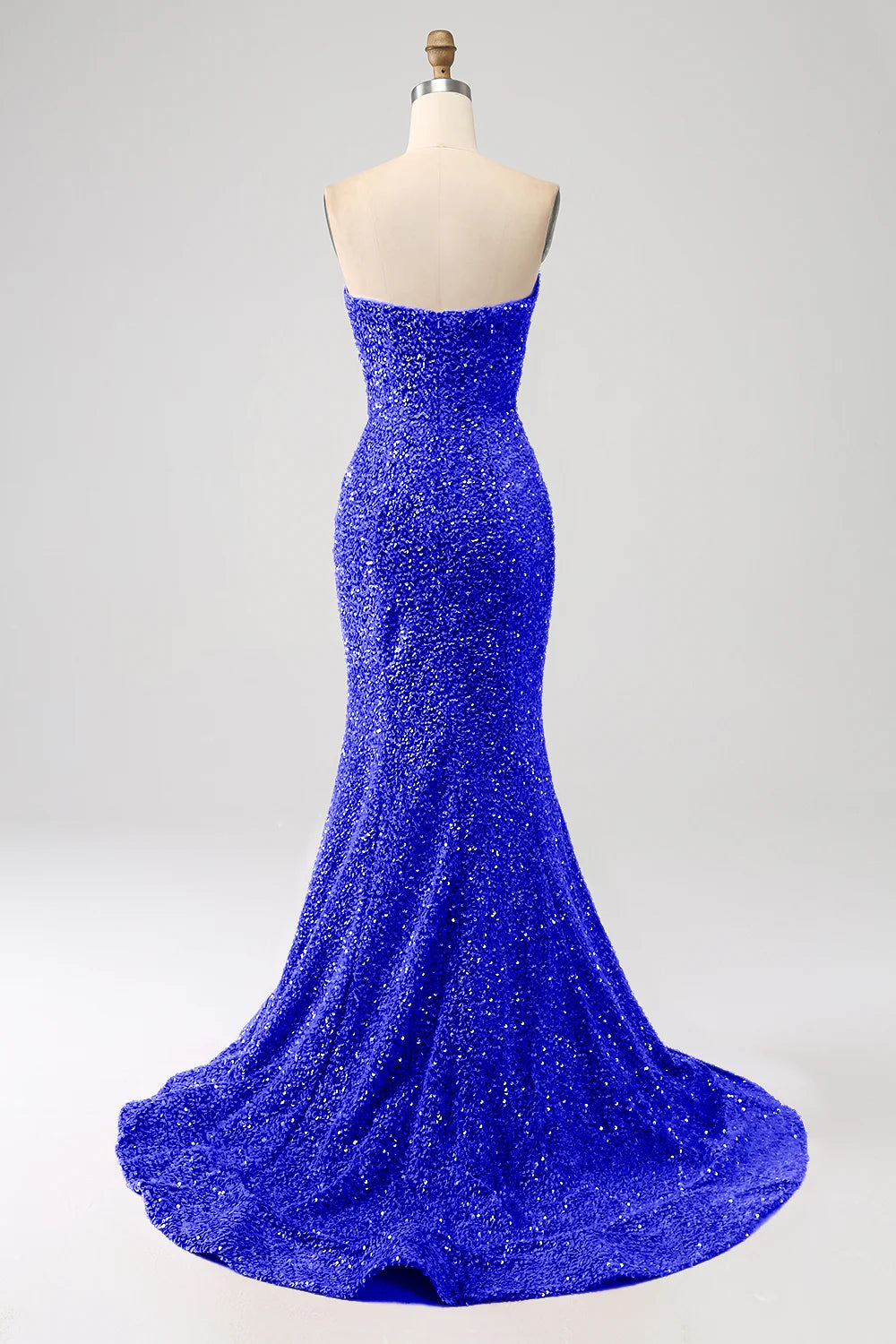 Sleeveless strapless mermaid dance dress with sequins