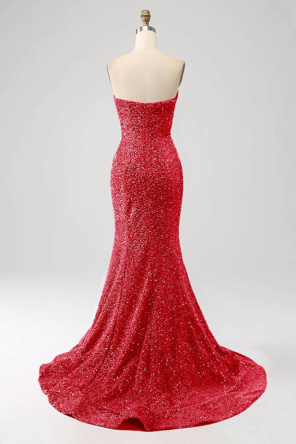 Sleeveless strapless mermaid dance dress with sequins