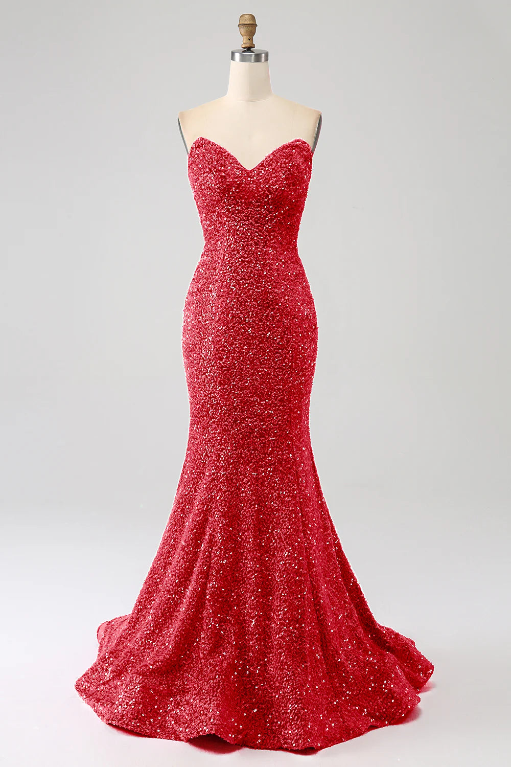 Sleeveless strapless mermaid dance dress with sequins