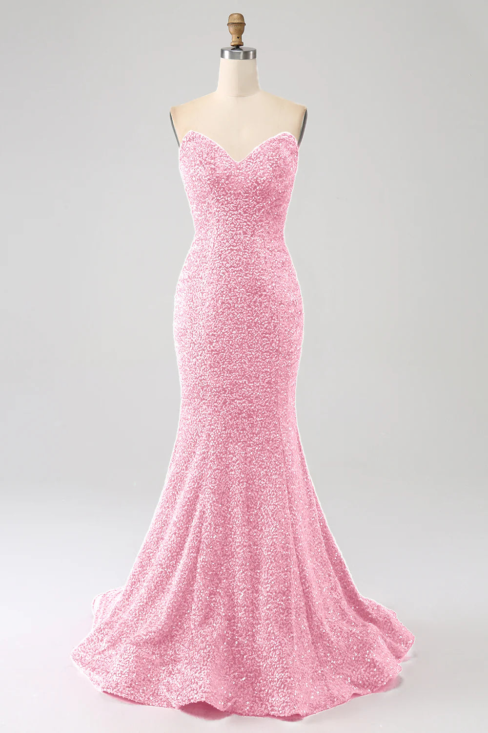 Sleeveless strapless mermaid dance dress with sequins
