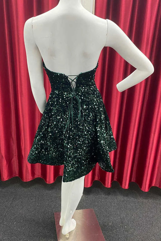 Sparkling Sweetheart A-line Short Back to School Dress