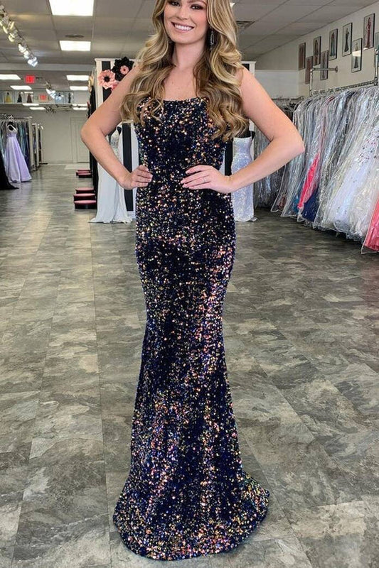 Sparkling mermaid sequin long formal dress