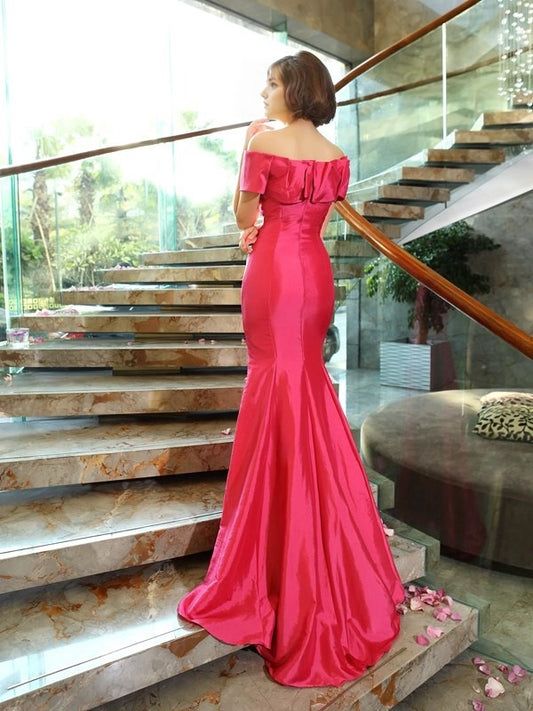 Strapless Cuffs Ruffles  Bridal Mother Dress