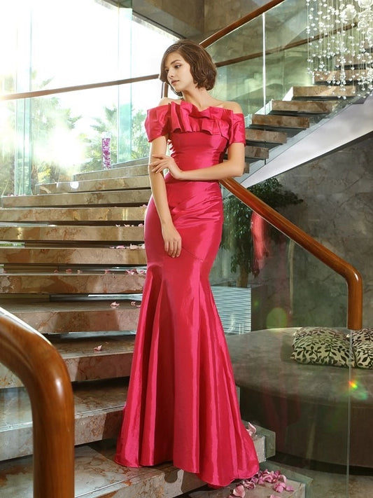 Strapless Cuffs Ruffles  Bridal Mother Dress