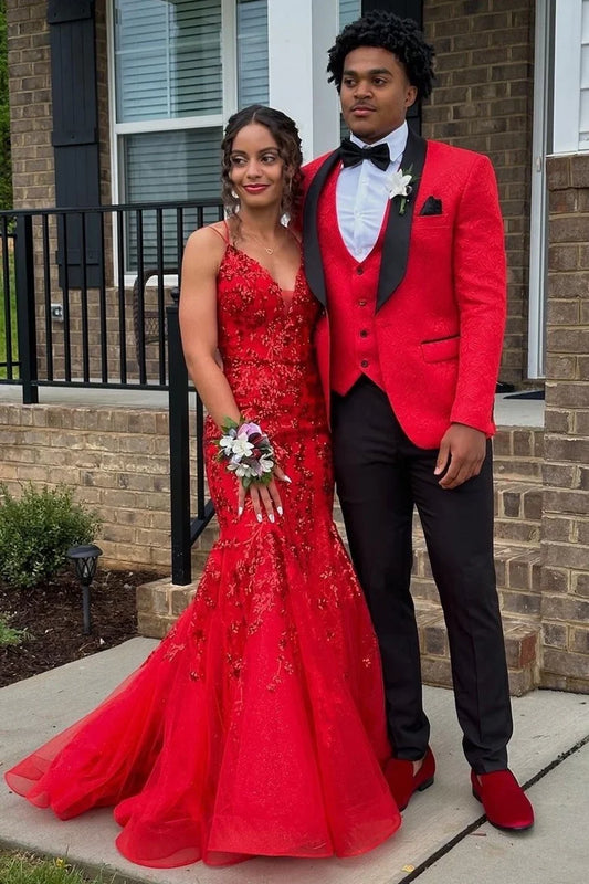 Stunning decal tied long ball gown with backless design
