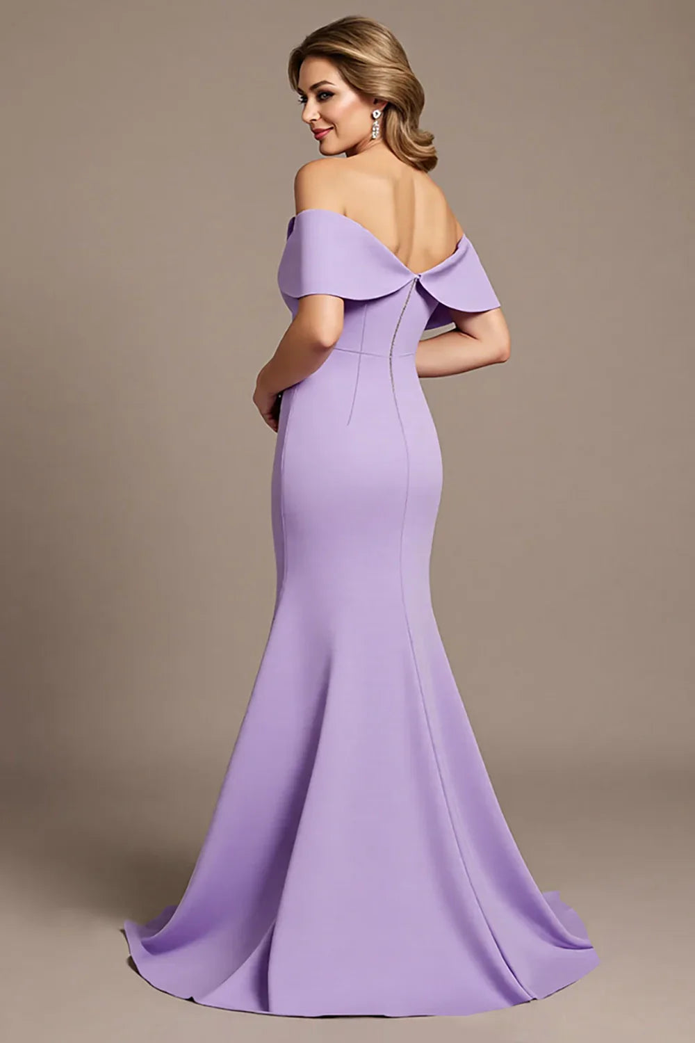 Stunning mermaid off shoulder slim fit long strapless bridal mother dress