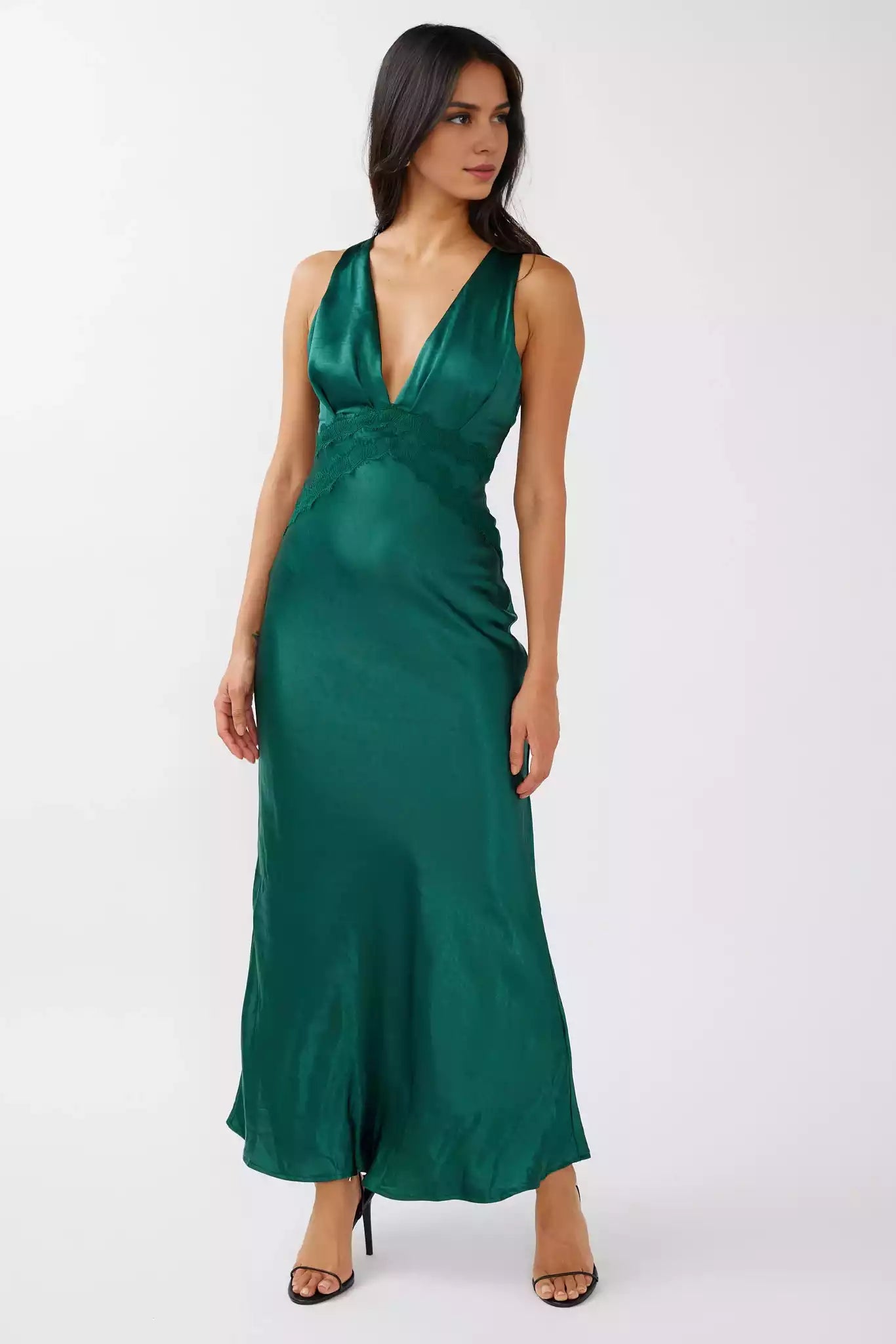 Stunning satin partial lining, cross straps, lace edges, hidden zipper on the back, Bridesmaid Dresses