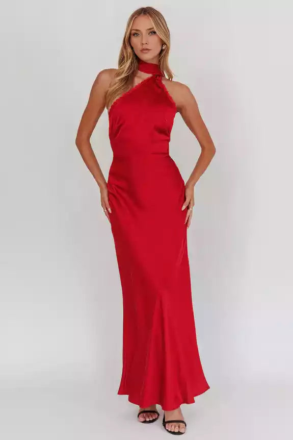 Stunning single shoulder lace trimmed back with zipper for an unforgettable look Prom Dresses