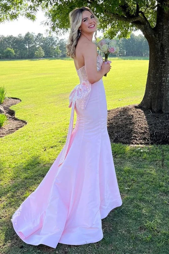 Sparkling Embroidered Sweetheart Bow Ball Dress
