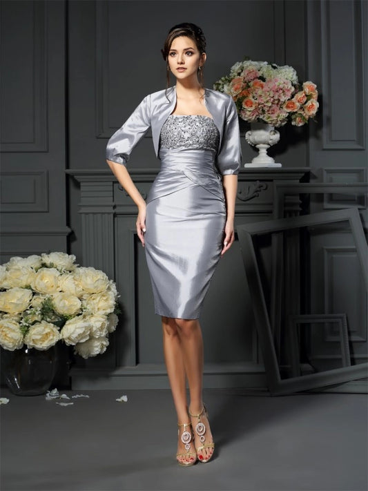 Sweetheart Sleeveless Knee length Beaded Bridal Mother Dress
