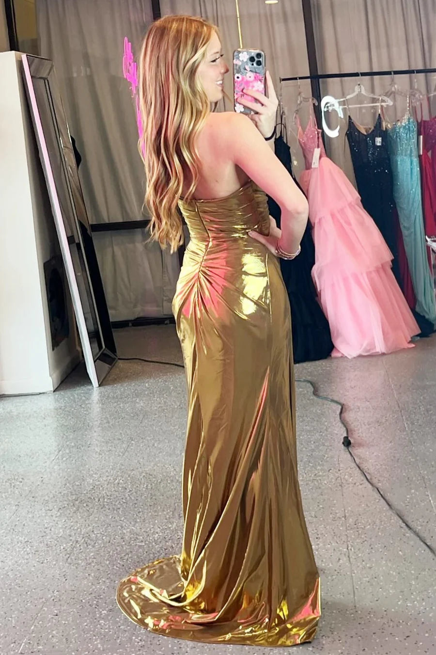 Sweetheart mermaid long formal dress with slit