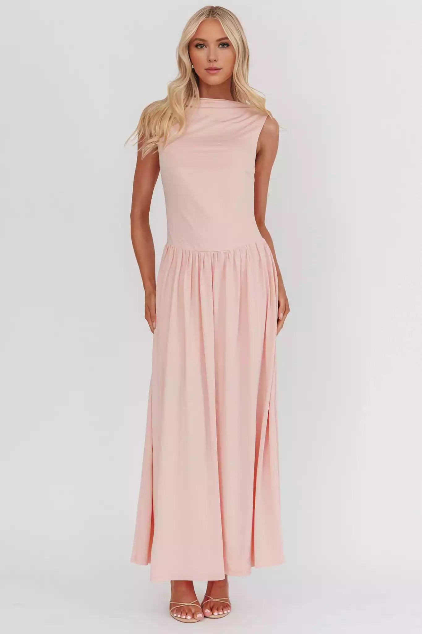 The eye-catching high neck sleeveless back hollow design is paired with a zip up Prom Dresses with a lace up back