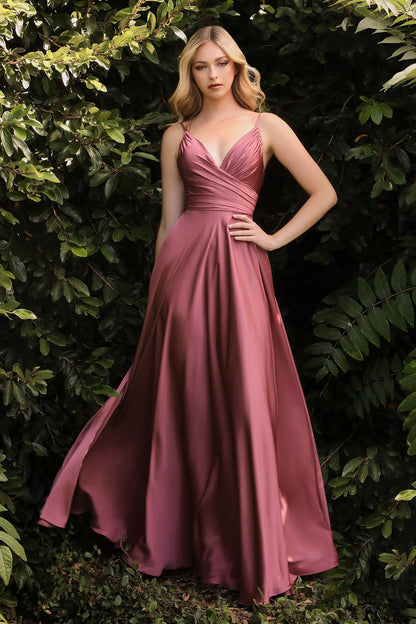 Thin camisole V-neck dress with side slit