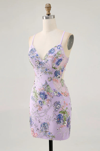 Tight spaghetti strap with glitter short back to school dress