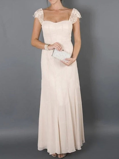 Princess Round Neck Sleeveless Lace Bridal Dress