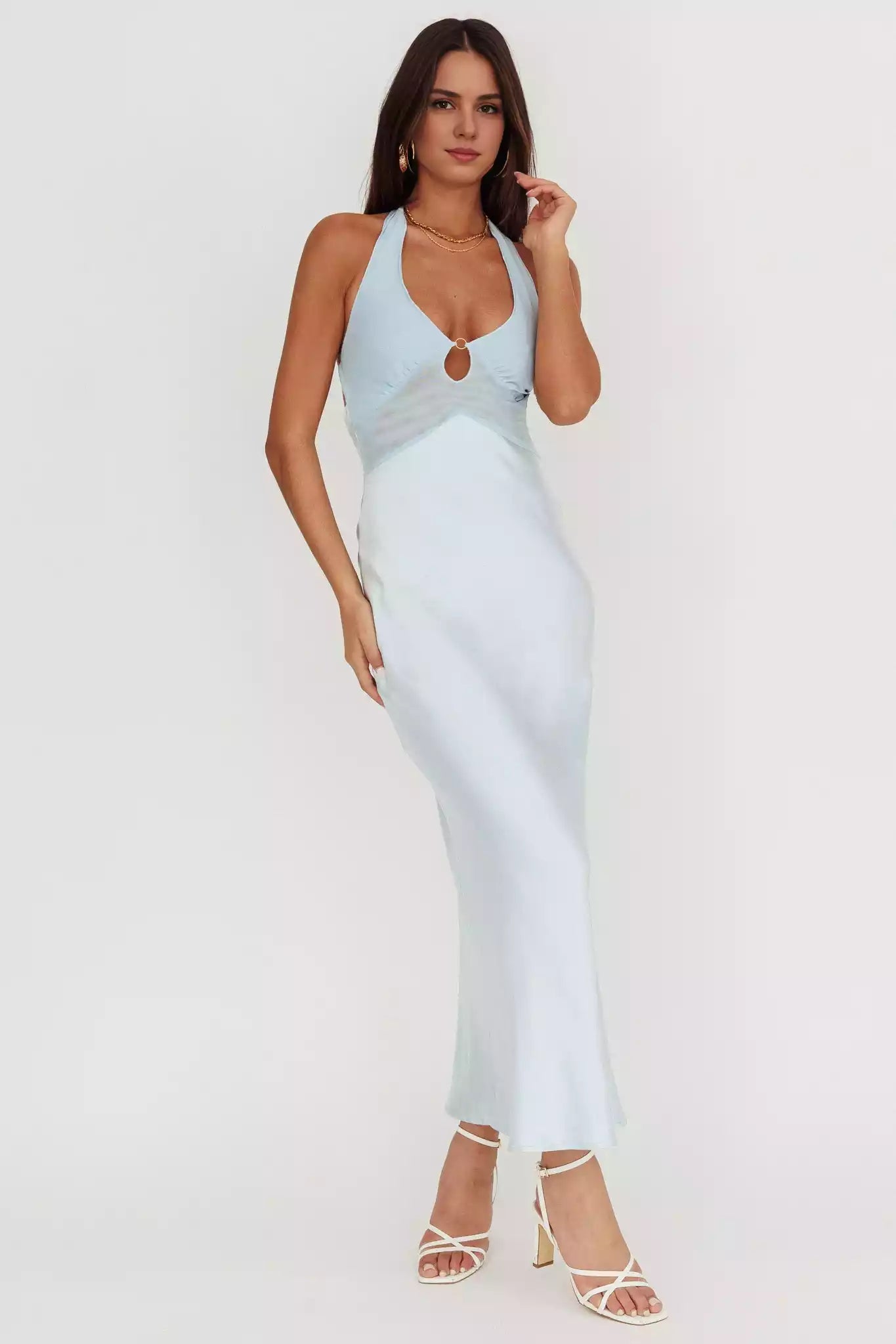 Unforgettable unlined mesh corset with backless adjustable shoulder straps and zippered sides Prom Dresses