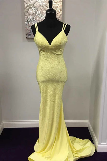 V-neck backless mermaid long ball dress