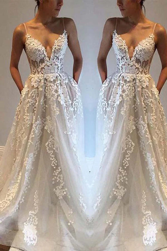 Thin suspender backless A-line floor standing sleeveless chiffon wedding dress