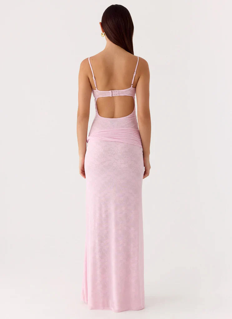 Wide Strap Ice Blue Satin Cowl Neck Maxi Prom Dress with Open Back For Events