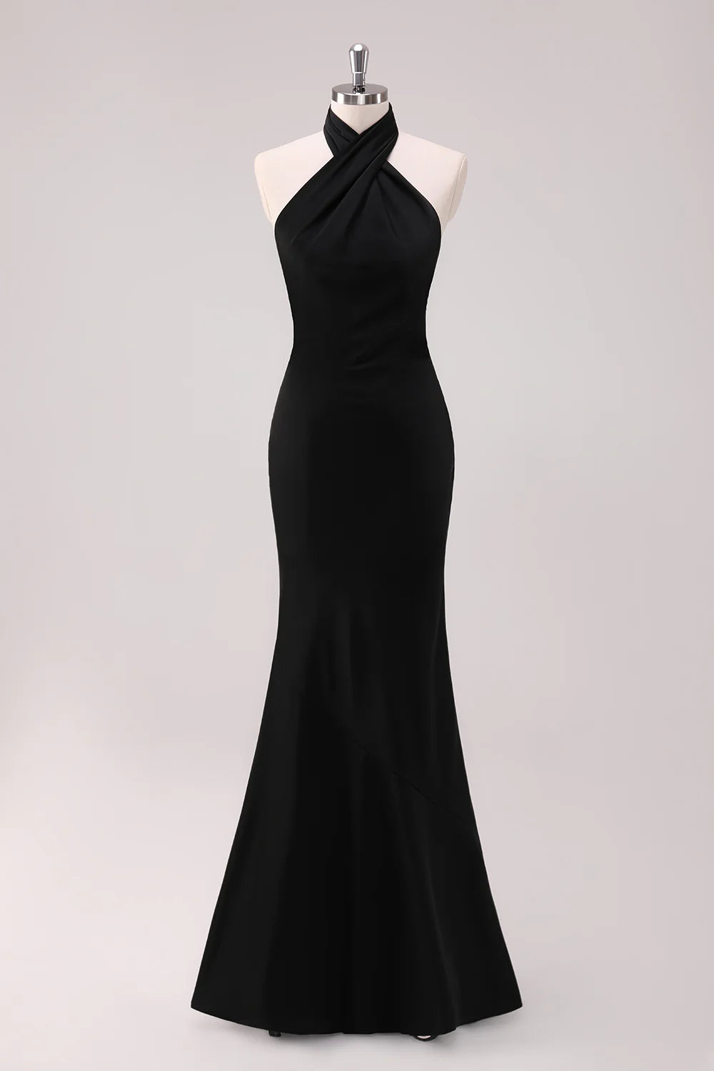 Mermaid spaghetti strap backless satin bridesmaid dress