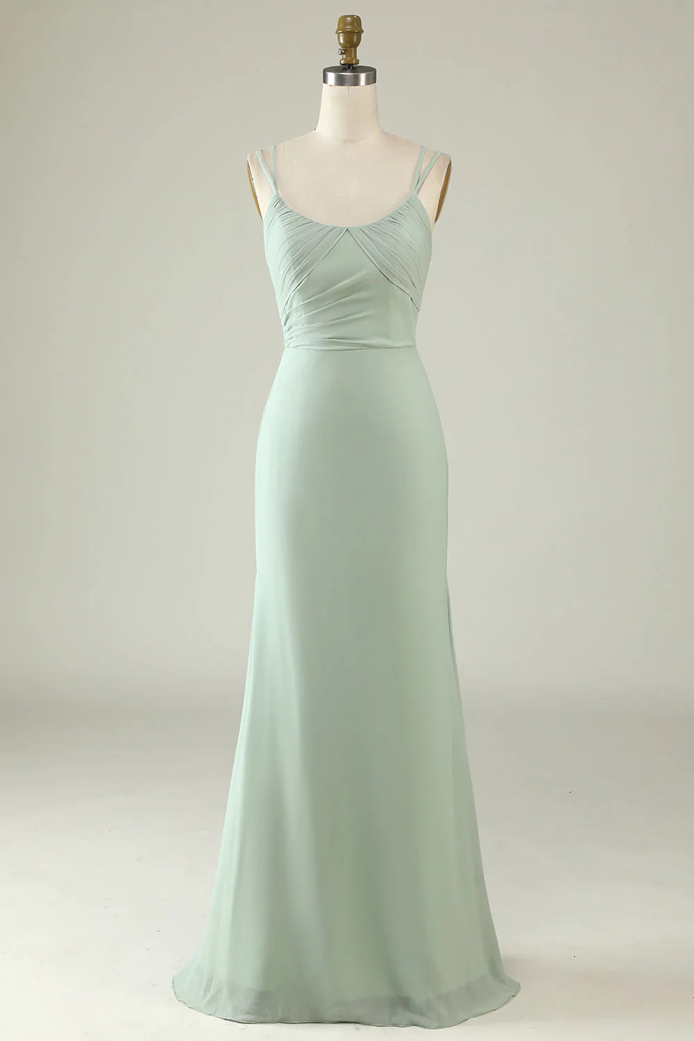 Thin camisole backless chiffon bridesmaid dress