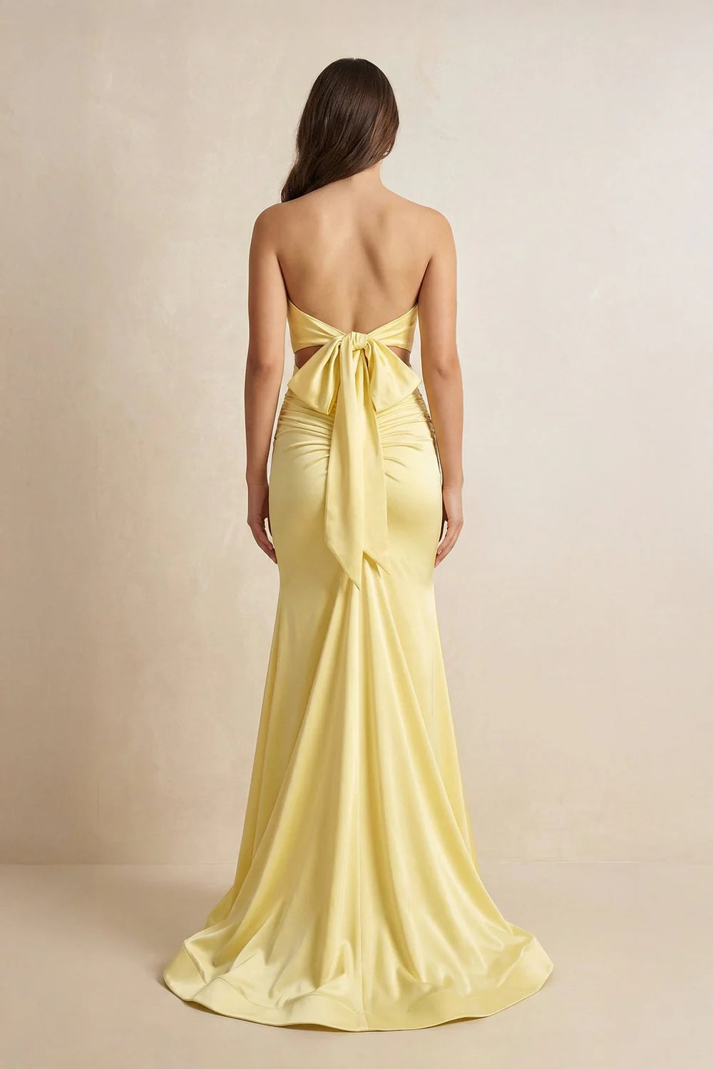 Yellow Strapless Sweetheart Mermaid Evening Dresses
