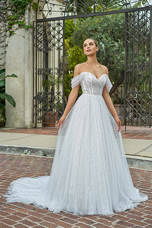 Strapless tight corset and floor length skirt