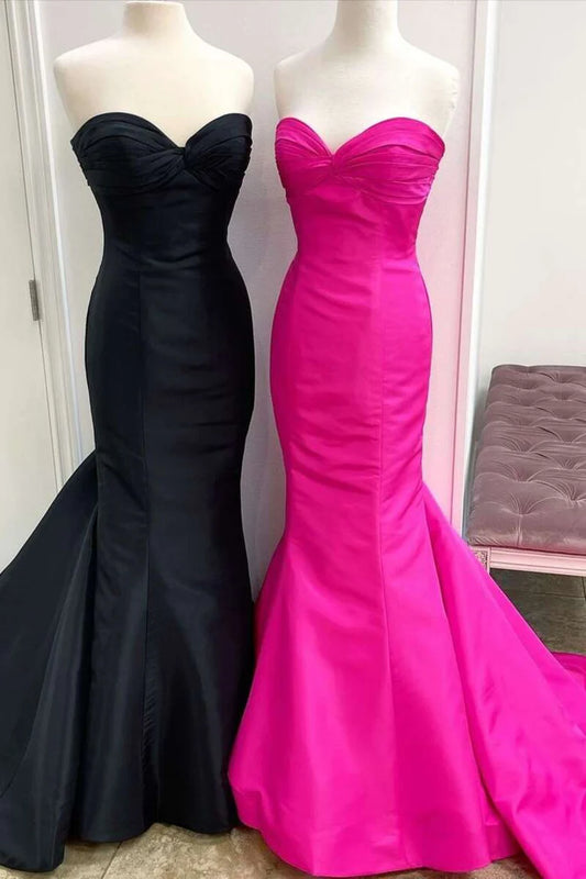 Mermaid sleeveless strapless long ball dress