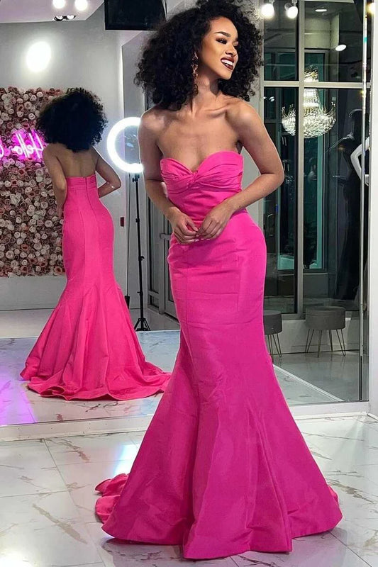 Mermaid sleeveless strapless long ball dress