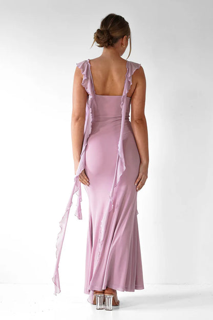 Square neck tight mermaid dress