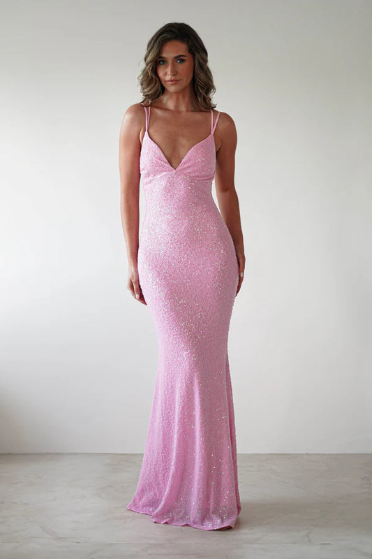 V-neck slim suspender tight fitting dress