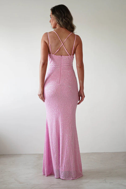 V-neck slim suspender tight fitting dress