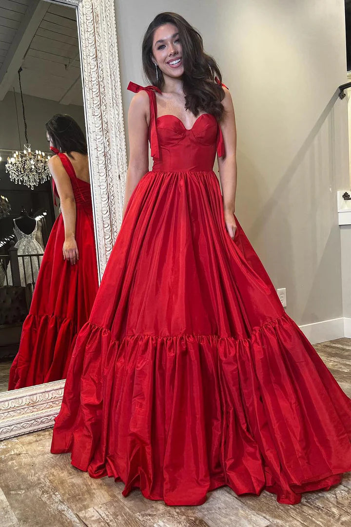 Lace up satin cute ball dress