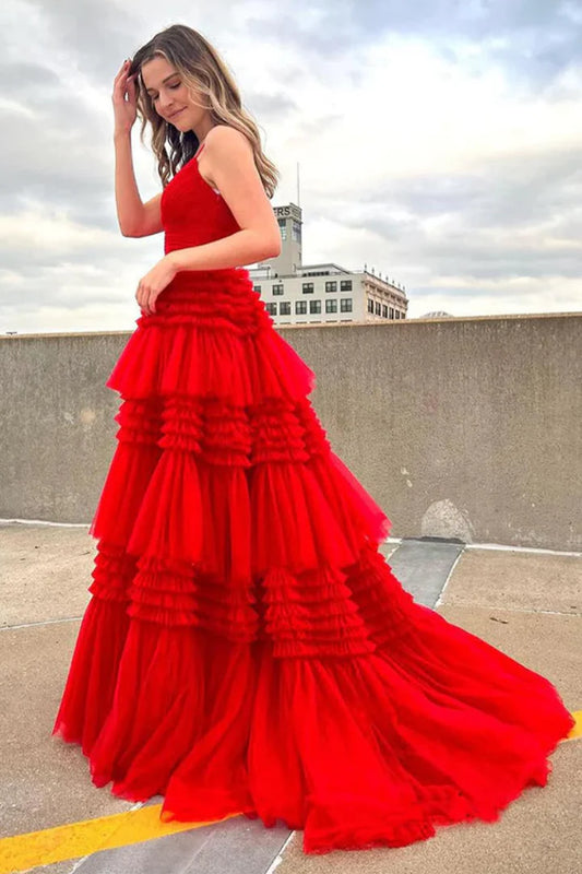 Deep V-slim camisole waist cinching cake skirt long skirt with side slit