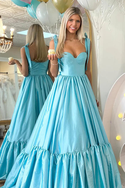 Lace up satin cute ball dress